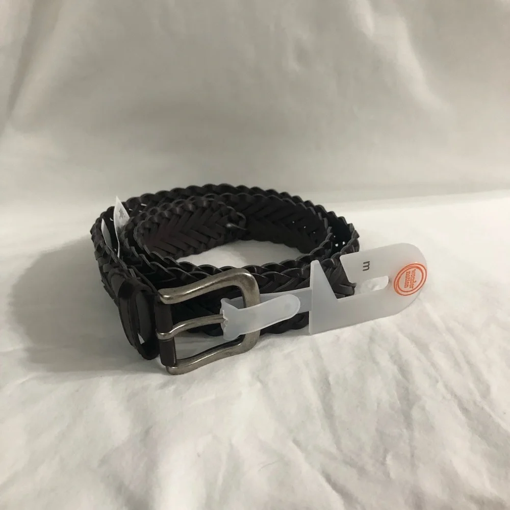 Boy’s Braided Belt - Dark Brown. Size M(1.13”WX22”L